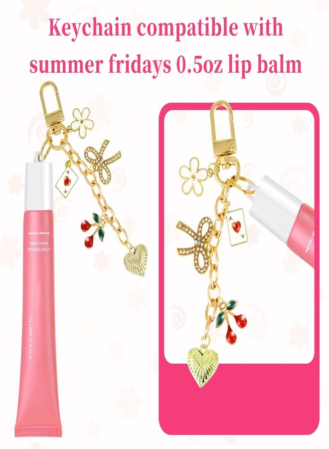 غطاء سلسلة مفاتيح Maoolmht متوافق مع مرطب شفاه Summer Fridays سعة 0.5 أونصة، عبوة من 3 قطع، سلسلة مفاتيح ملمع شفاه متوافقة مع مرطب شفاه LANGIGE سعة 0.35 أونصة (على شكل فيونكة) - Image 5